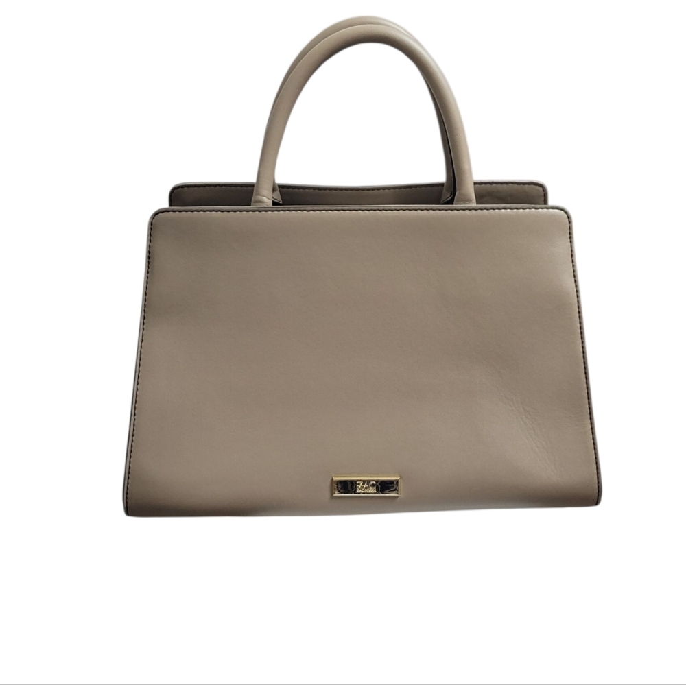 Zac Posen Eartha Iconic East/West Sachel Black/Beige leather